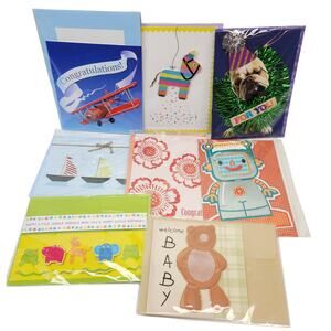Lot 8 Sealed 3D Layered Greeting Cards Burgoyne + Mixed Birthday Baby Congrats